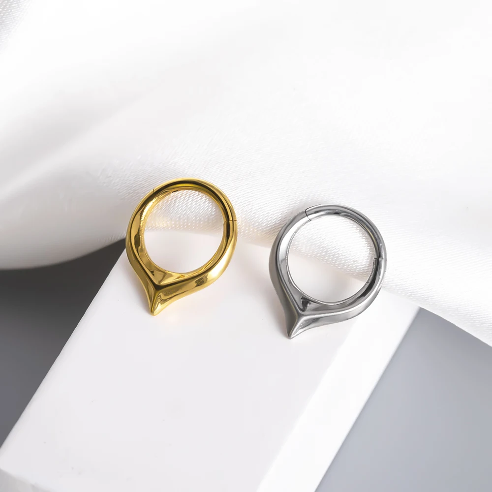 Doearko1pcs  Nose Piercing  fashion Septum Ring 316L Stainless Steel Nose Clicker Ear Helix Cartilage Piercing