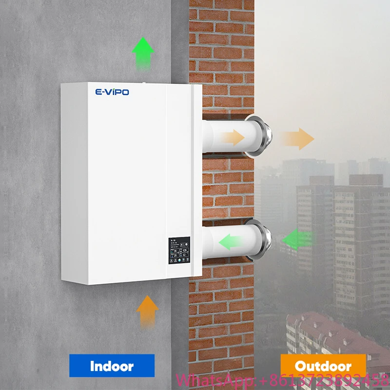 

E-VIPO air filter wall-mounted indoor fresh air ventilation system ERV enthalpy heat transfer