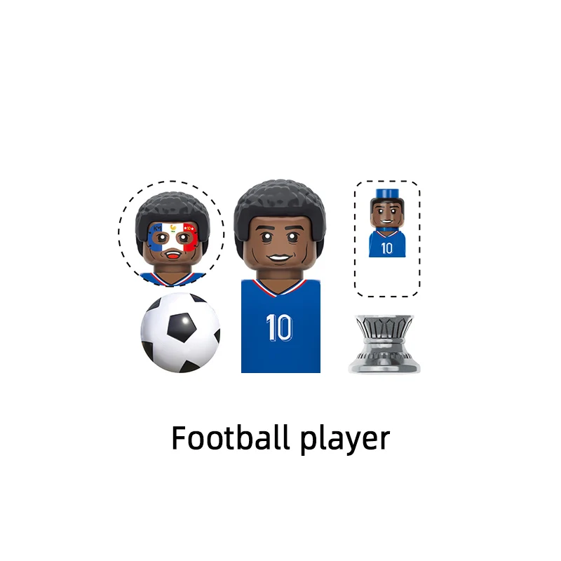 The Famous Football player Star Number 7 8 10 4 9 18 Model Blocks MOC Bricks Set Gifts Toys For Children TV6507