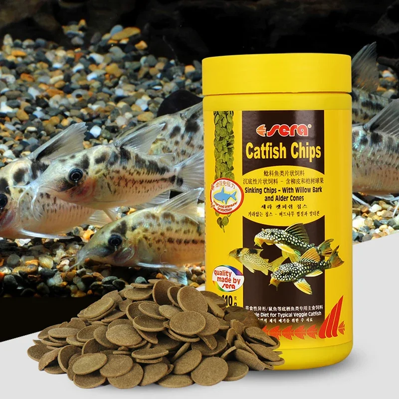 Alimento para peces de fondo Sera Catfish Chips Aquarium Benthic Pleco Multi Wafer Suckermouth, 110g/250ml