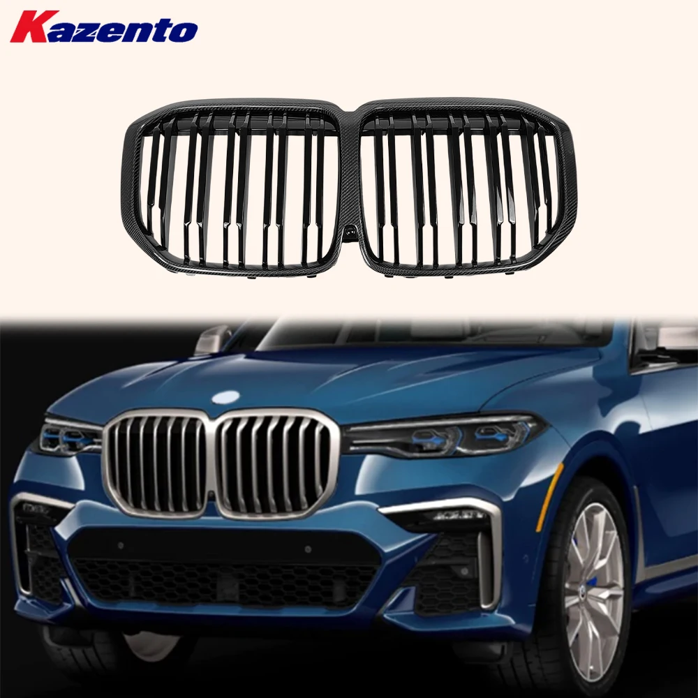 For BMW X7 G07 2020-2022 Only Carbon KZ Style Front Bumper Center Grille Replace