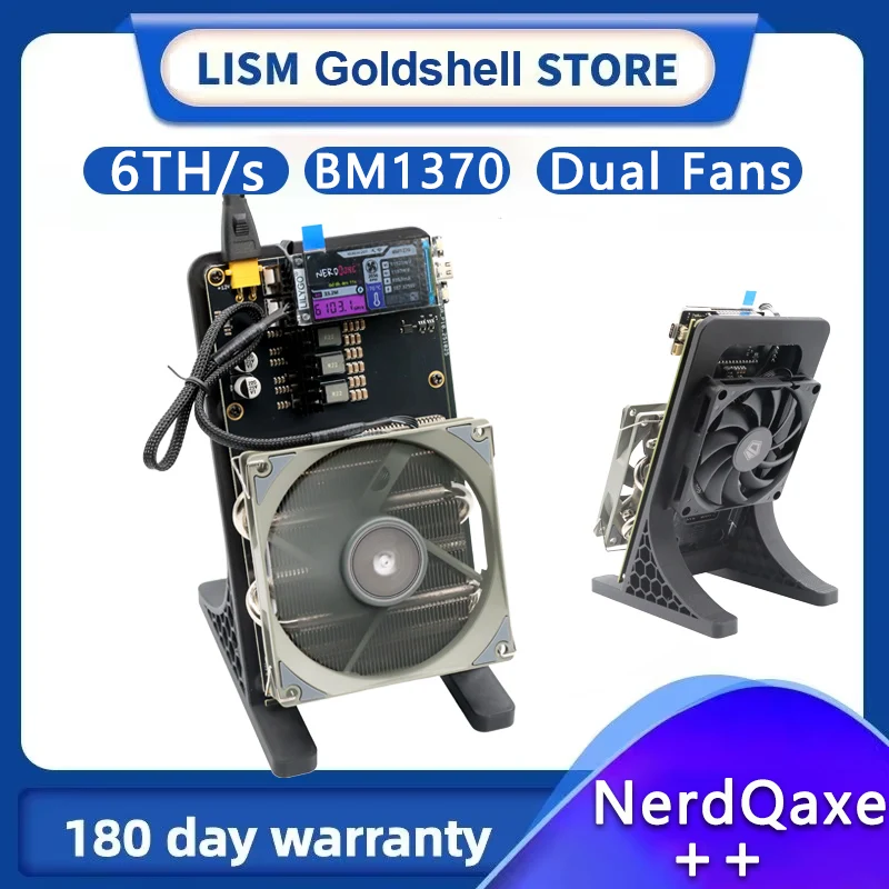 

Совершенно новый Bitaxe NerdQaxe++ Rev 6,1 6TH/s 100 Вт с двумя вентиляторами Bitcoin Miner BTC Майнинг с открытым исходным кодом Лучшее рассеивание тепла