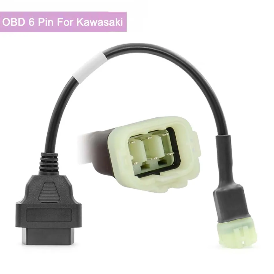 OBD2 16pin to 6 Pin For Kawasaki 6pin Motorcycle Diagnostic Plug Cable for 990 LC8 / 1190 RC8 / 690 from 2011 690 SMC and Enduro