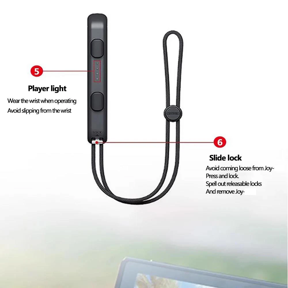 1 Pair Controller Hand Rope Wrist Strap Lanyard For Nintendo Switch / OLED For Joy-Con Gamepad Left Right Handle Accessories Set view 3