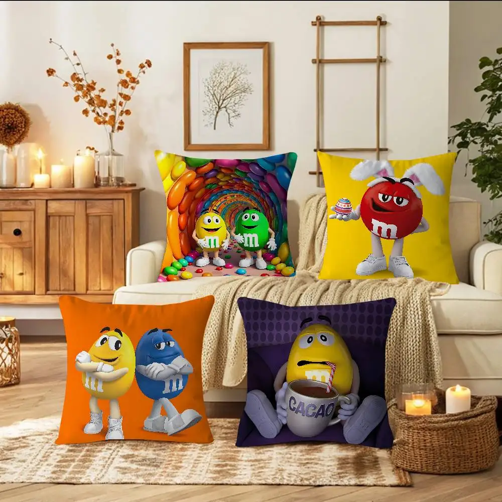 غطاء وسادة بتصميم كرتوني M-M وM-Ms غطاء وسادة ديكور للعطلات