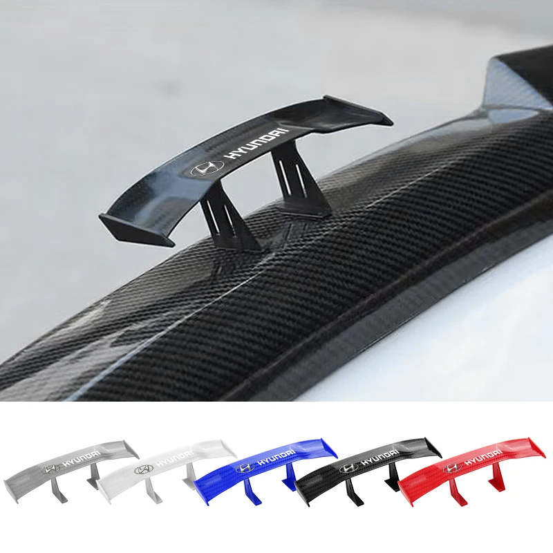 

Car mini spoiler Tail Wing Carbon Fiber Look Tail Wings Model Auto Styling For Hyundai Kona Creta Santa Fe Coupe Genesis Equus
