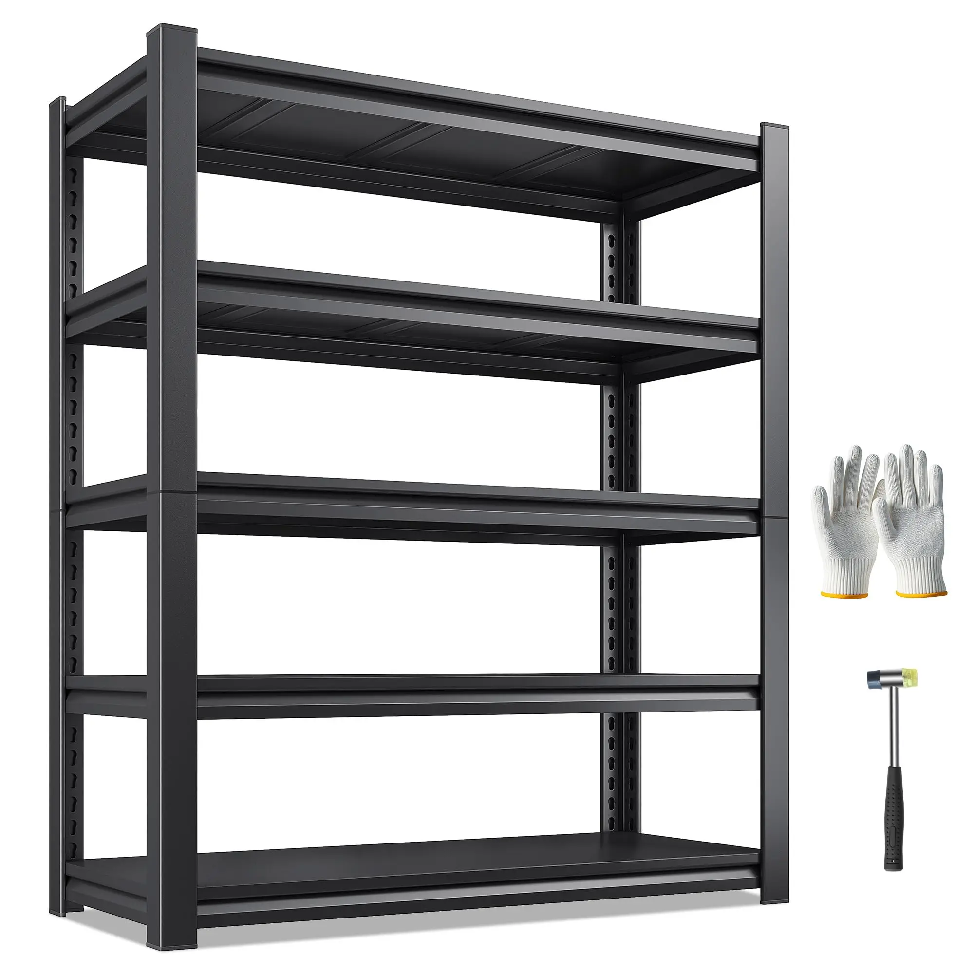 5 Tier Garage Shelving for Garage, Adjustable Metal Shelving