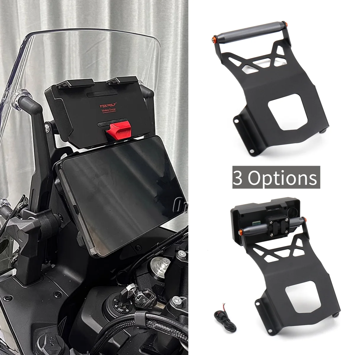 

Для CFMOTO 800MT 800 MT 2023 аксессуары для мотоциклов с ЧПУ, алюминиевая GPS-подставка, держатель для телефона с беспроводной зарядкой, 22 мм, навигационный кронштейн