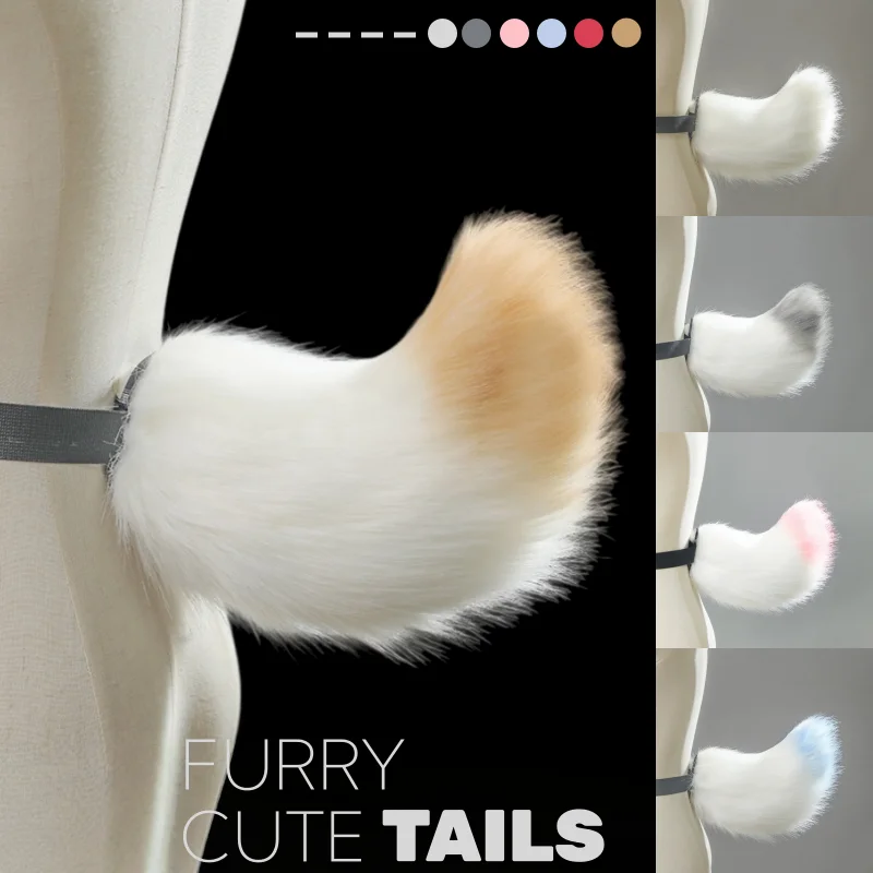 

6-цветные градиентные плюшевые хвосты кроликов Kawaii: милые аниме-хвосты из искусственного меха для костюмов Лолиты, вечеринок KC, ролевых игр и косплея
