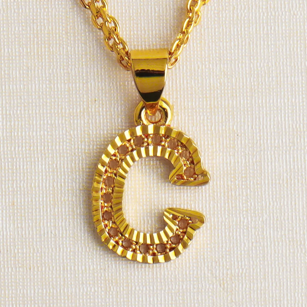 YM Letter Pendant Necklace Gold 5