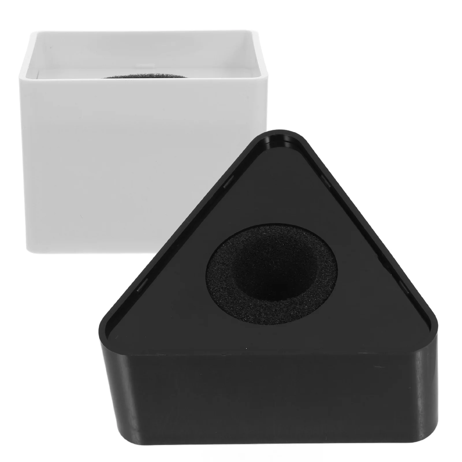 

2Pcs ABS Triangular Square Mic Logo Flag Stations Portable Durable Interview Microphone Cube Shape Suitable Professional Use