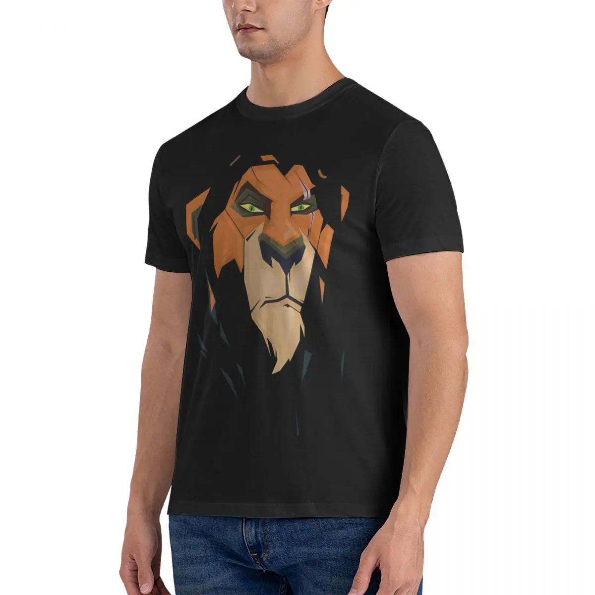 Scar T-Shirts for Men The Lion King Leisure 100% Cotton Tee Shirt Crew Neck Short Sleeve T Shirt Gift Tops