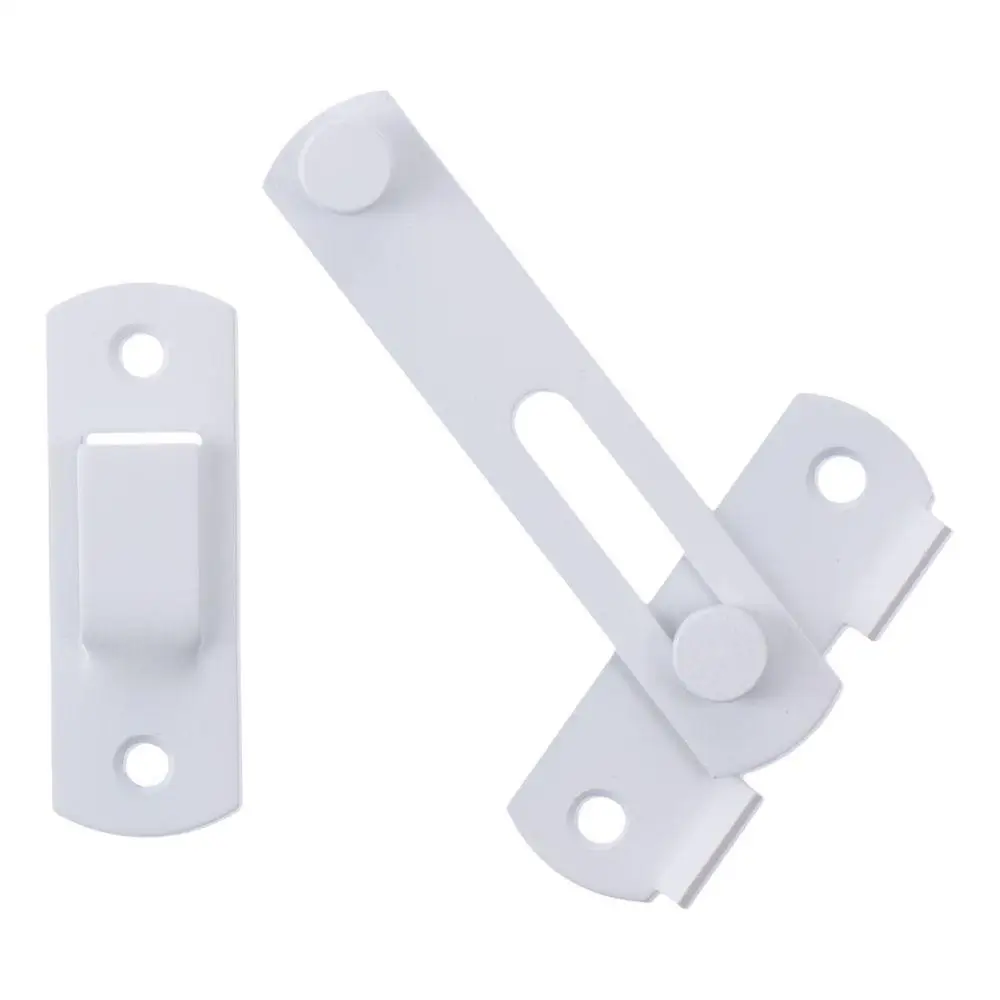 Large White Door Latch Stainless Steel 4 Inch Locking Latch Hasp Bending Lock Barn Door
