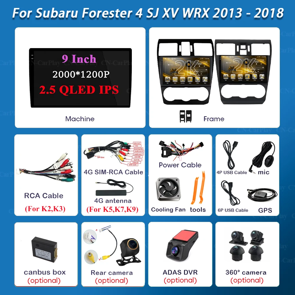 DVD Android 16 For Subaru Forester 4 SJ XV WRX 2013 2014 2015 - 2018 Multimedia NO 2DIN Radio Stereo Car  GPS Player Navigation - view 5