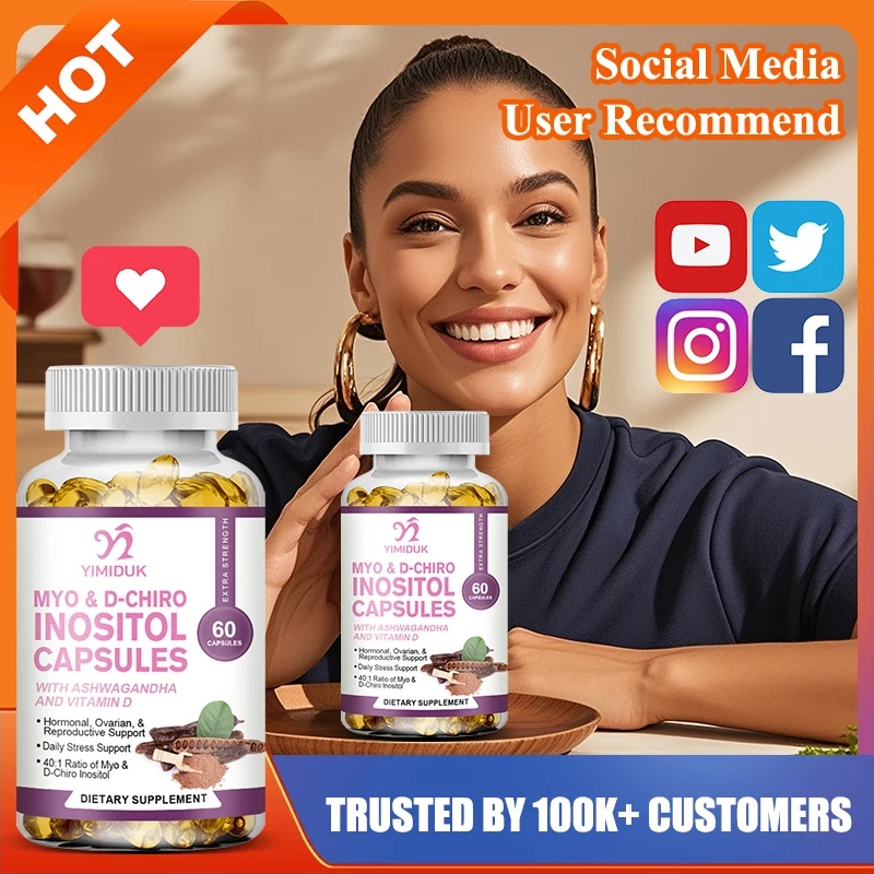 

Premium Myo & D-Chiro Inositol Capsules, Support Enhances Egg Quality & Menstrual Cycle Regularity, Healthy Metabolism