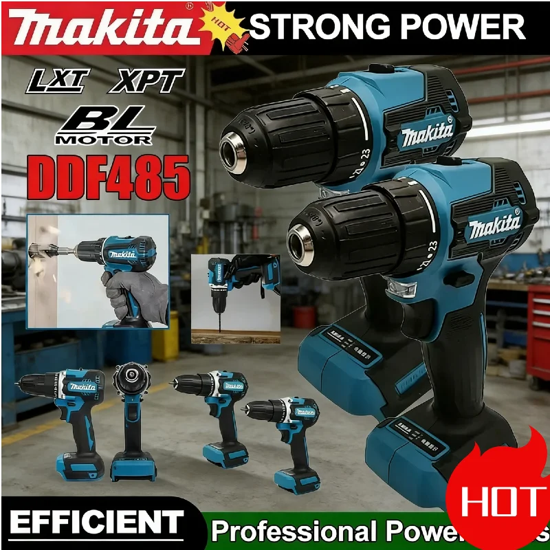 マキタ-ddf485-10mm-lxt-コンパクトコードレスドリル-多機能ドライバー-ブラシレスモーター-充電式-18v-パワードライバー