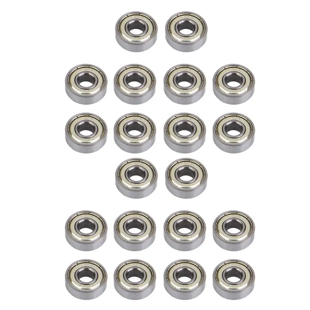 

20 Pieces Double Shielded Roller Skate Bearing Set ABEC 7 Steel for Professional Inline Skates and Boards