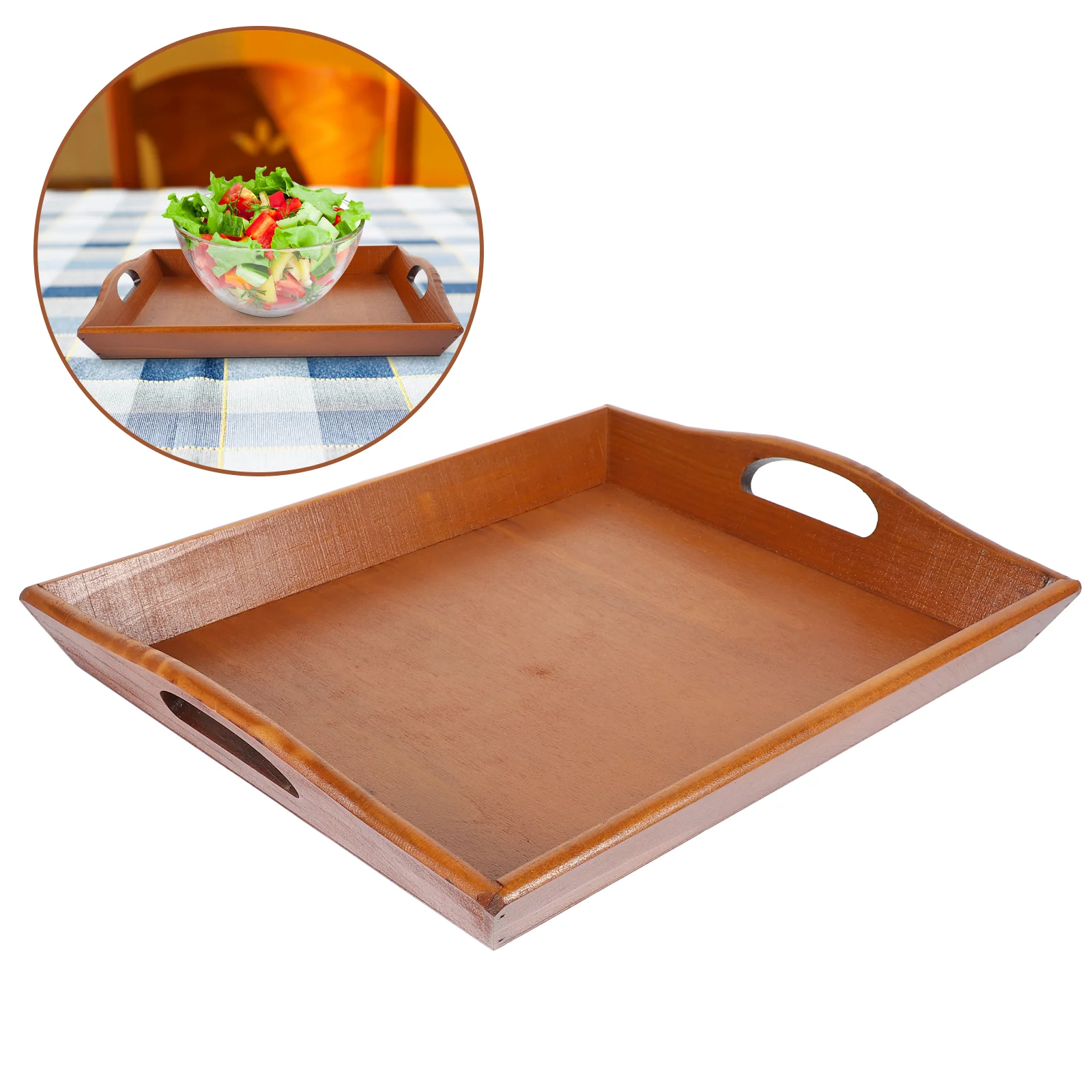 

Tray Snack Small Wood Table Cup Storage Bread for Eating Dessert Wooden Fruit Office
