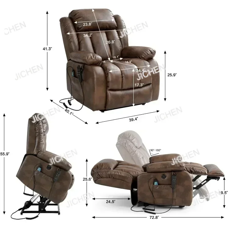 ZQ Dual Motor Sleeper Chair With Massage And Heating Functions Suitable For The Elderly Unlimited Electric Lift Chair, Flat Lyin