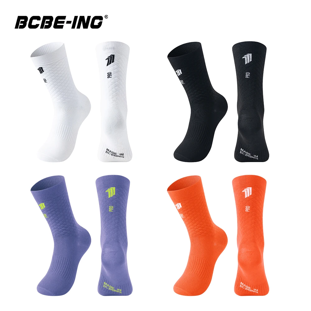 

BCBE-ING Cycling Socks Breathable Professional Sport Socks Men Women Comfortable High-elastic Anti-Slip Outdoor Bicycle Socks