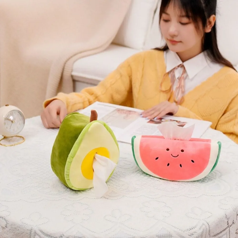 Creative Fruit Shape Fabric Tissue Puff Wear-resistant Home Bedroom Tissue Box Lightweight Soft Texture Automotive Interior