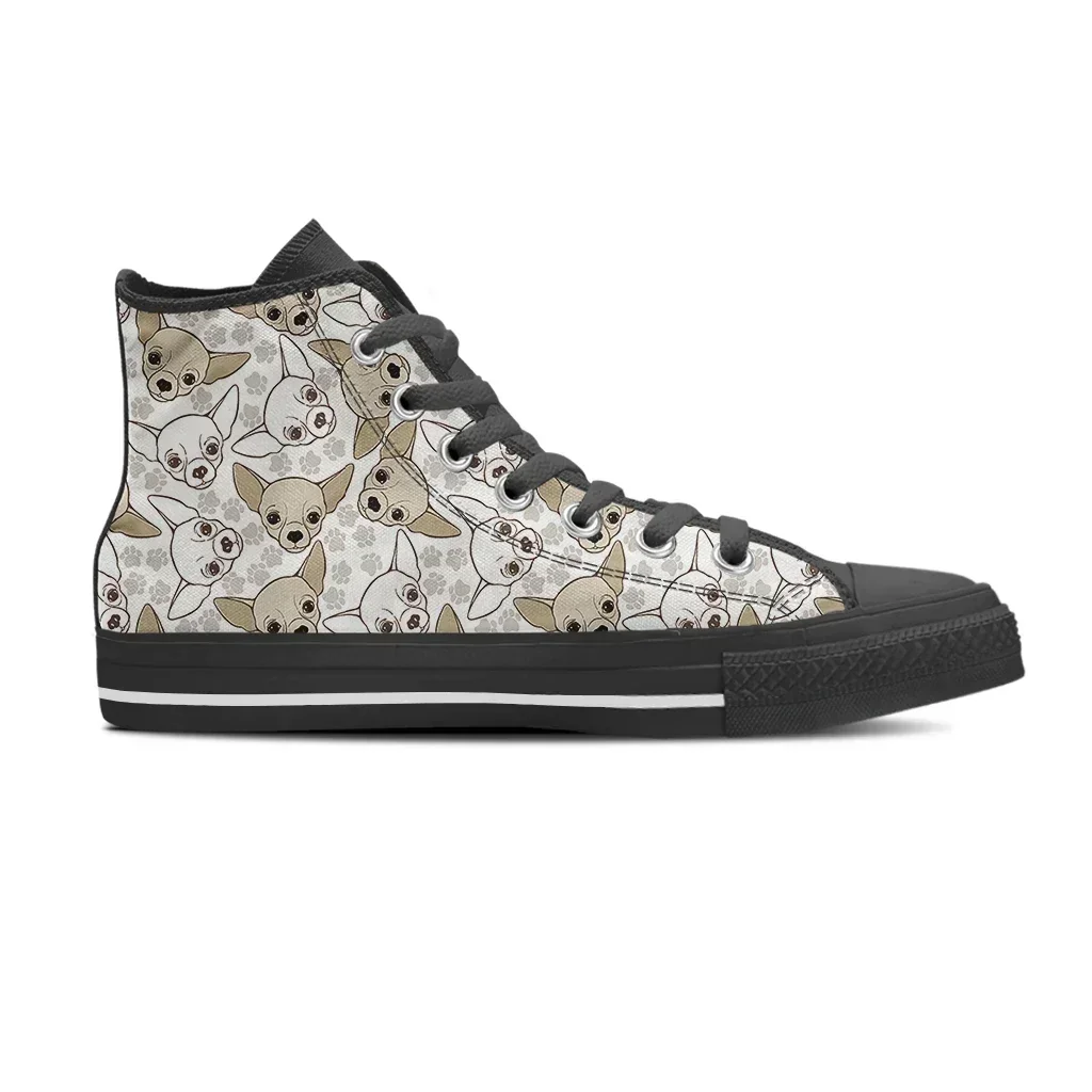 

Мужские высокие кеды из канваса для отдыха, легкие и удобные, для прогулок на улице, классические, с милым принтом собаки, студенческие кроссовки