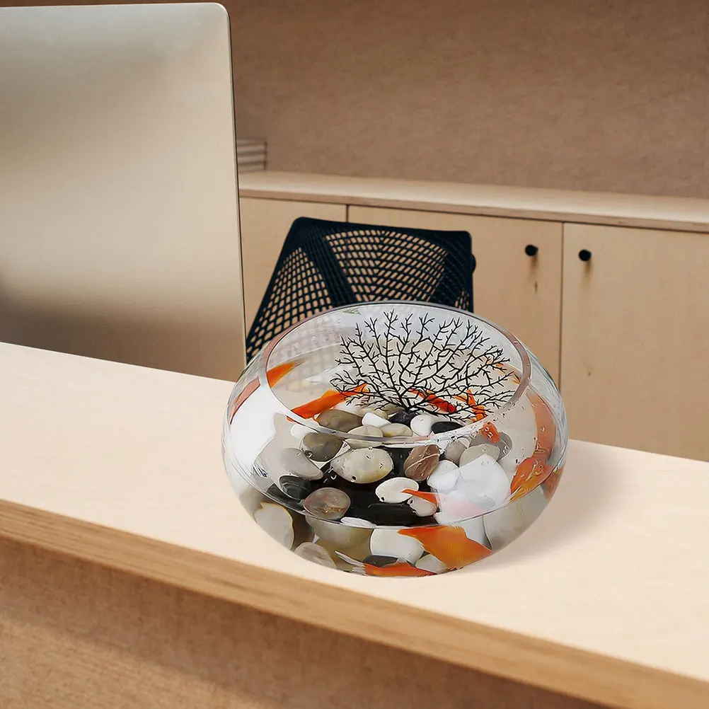 

Clear Glass Fish Bowl Desktop Size Round Bubble Bowl for Aquarium Pets Plants Display Decorative Centerpiece Tabletop Ornament