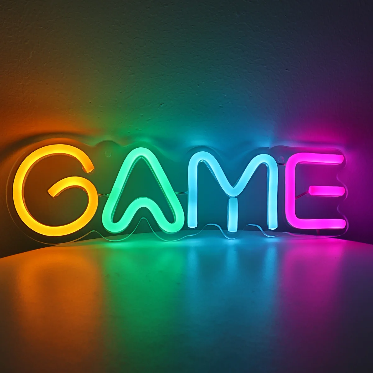 1PC Colorful GAME Letter Neon Sign Light For Game Room Party Gallery Shop Club Game Youtuber Decoration 11.02\'\'* 3.43\'\'