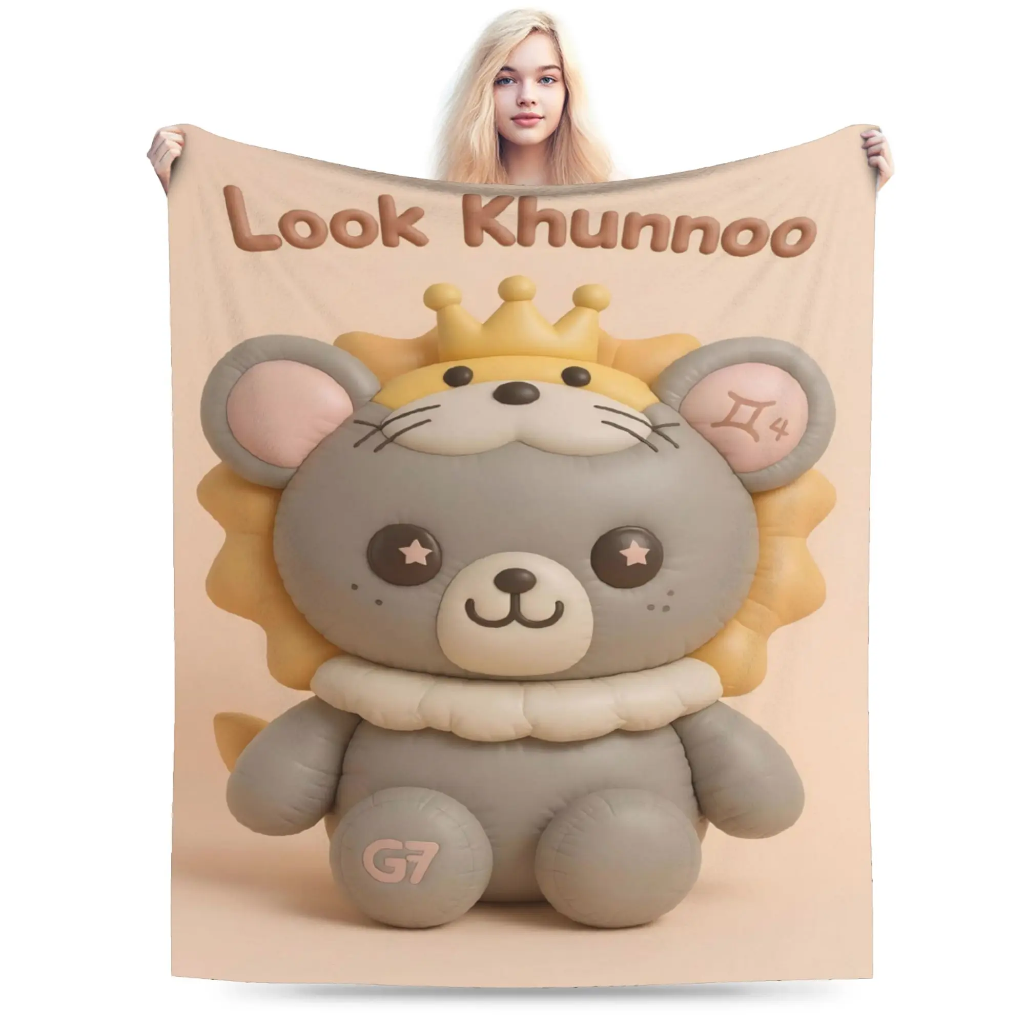 look khunnoo geminifourth Throw Blanket for Couch  Soft Cozy Plush Blanket 50x60 Inch Multiple Sizes Bedspreads for All Seasons