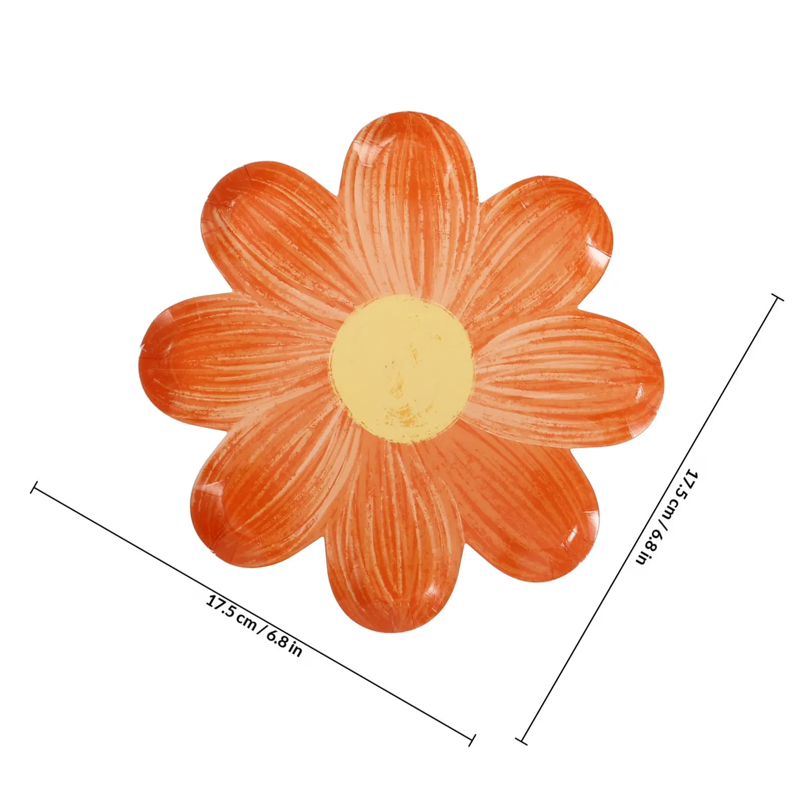 30Pcs Flower Shaped Daisy Paper Plates Disposable Party Plates for Kids Birthday Celebration Cake Popcorn Nuts Snack Serving