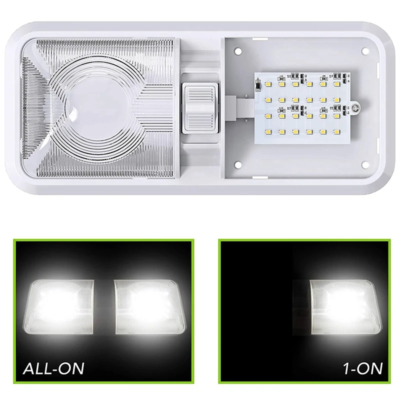 

48 LED 5 Pack RV Interior Lights 640 Lumen RV LED Ceiling Double Dome Light With Switch For Car/RV/Trailer/Camper/Boat,