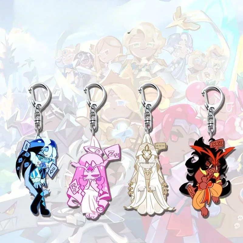 Cartoon Cute Shadow Milk Cookie Keychains Bag Pendant Game Peripheral Couple Key Chain Backpack Hanging Decoration Fans Gift