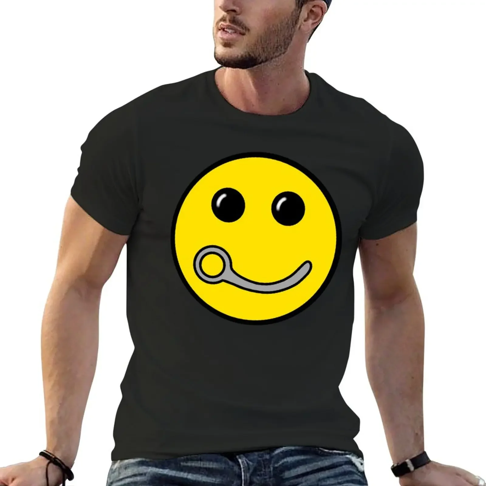 

Closing Pin Skydiving Happy Face design. Silver Edition. T-Shirt sports fans sublime vintage graphic tee clothing for men