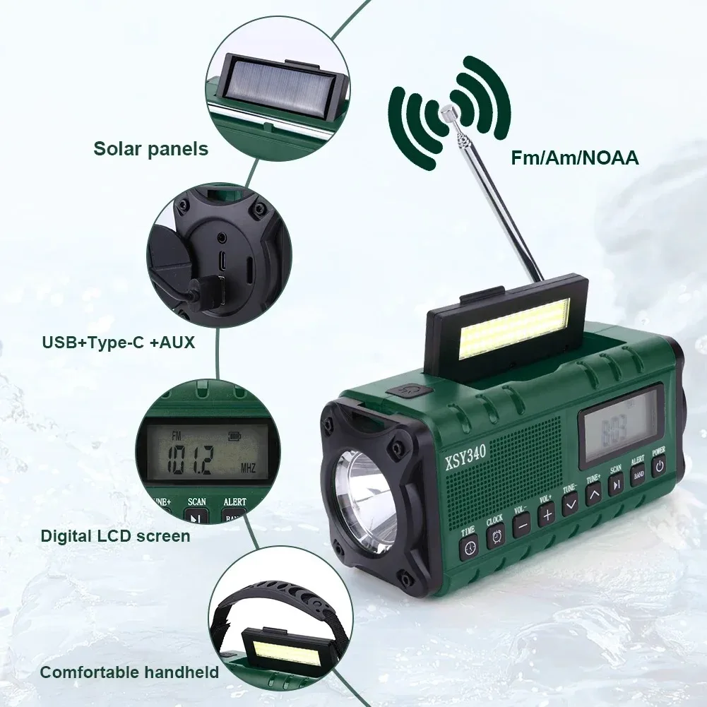 XSY-340 solar and hand crank charging