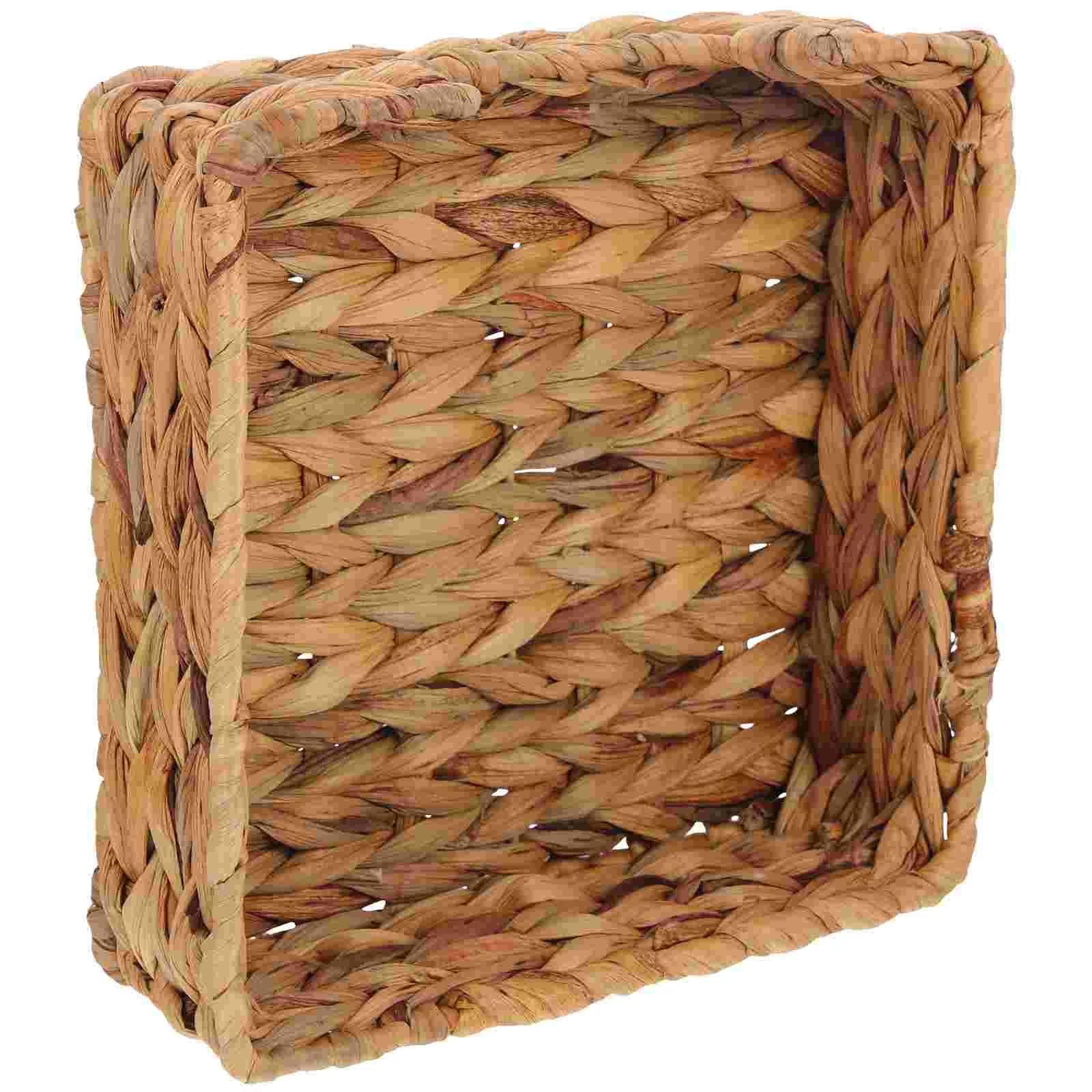 

Straw Tissue Box Napkin Holder Basket Cloth Sundries Storage Desktop Natural Containers