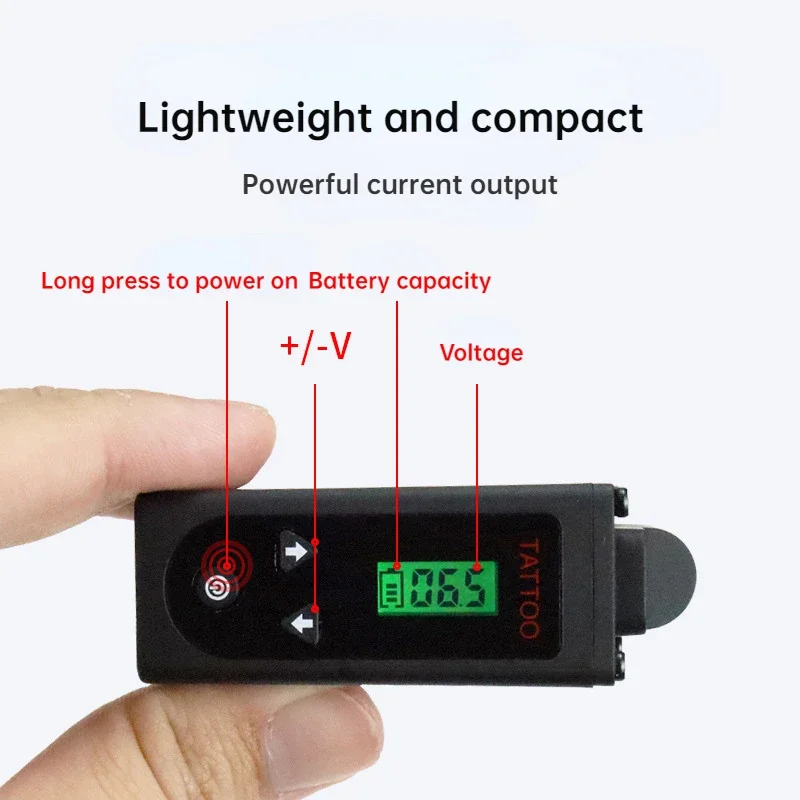 Fonte de alimentação portátil sem fio para tatuagem, tela lcd, 2000mah, mini equipamento de tomada de bateria, tipo-c, bateria recarregável