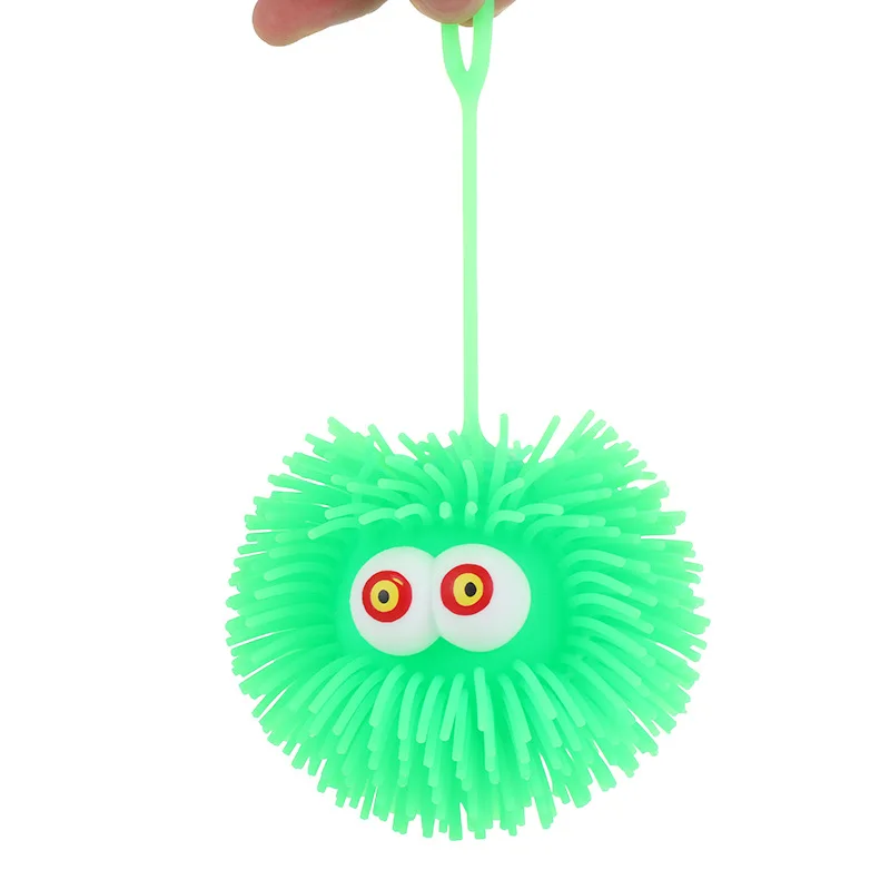 Squishy Quirky Flashing Hedgehogs Squeeze Ball Pinch Funny Cute Glowing Big Eye Furry Ball Sensory Fidget Decompression Kids Toy