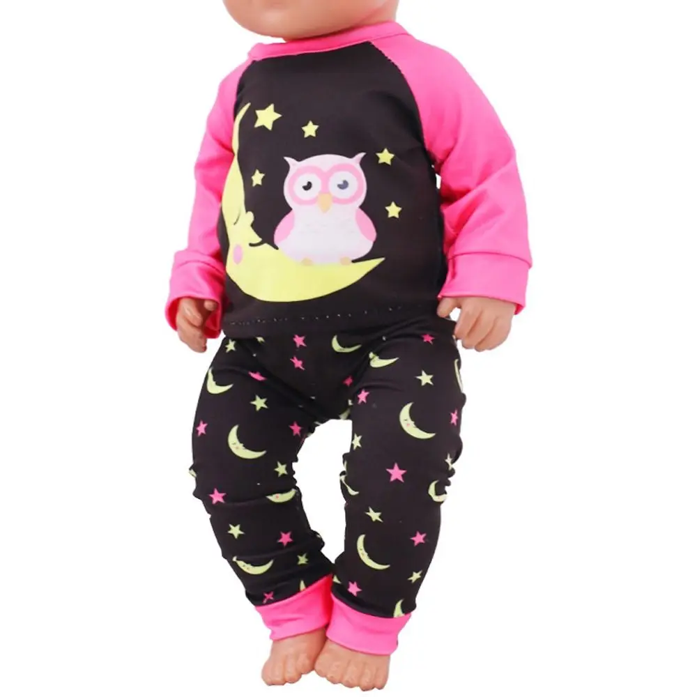 2PCS/Set Fit 18Inch/43cm Playing House Dollhouse Accessories Doll Clothes Mini Home Wear Shirt Pants Dolls Pajamas