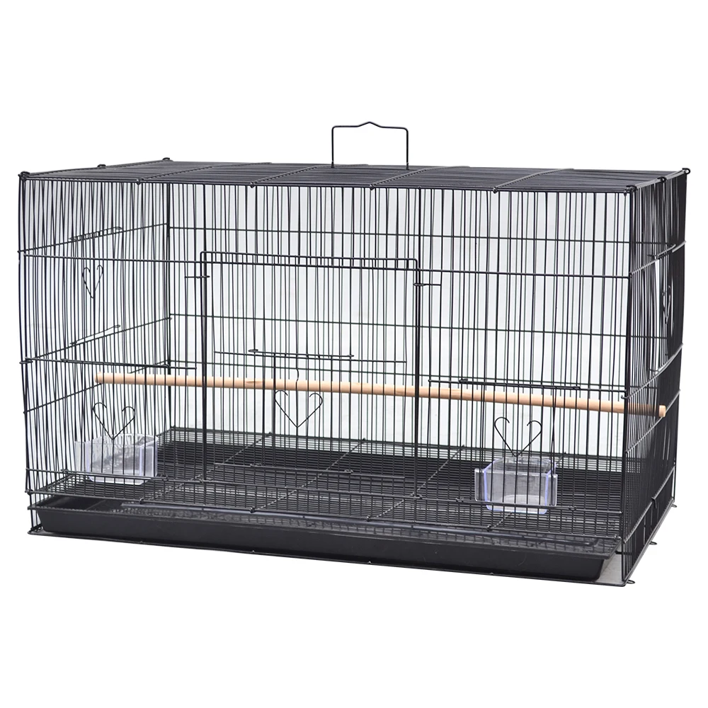 Grande cage à oiseaux en fil métallique 75,5×45×45cm, cage de reproduction en fer pour petits et moyens perroquets, canaris, agapornis