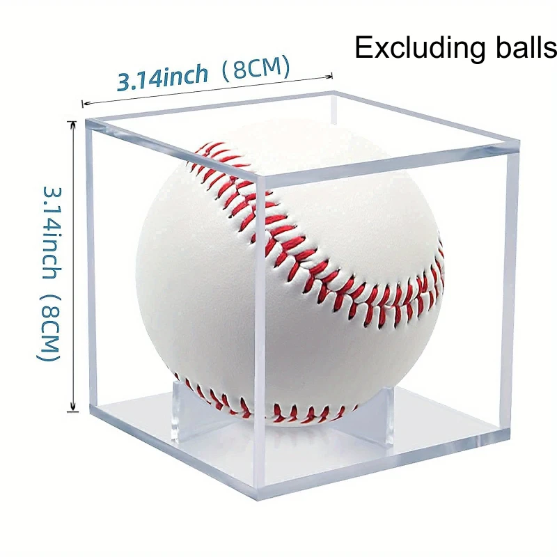 Caixa de exibição de beisebol acrílica transparente premium, lembrança quadrada à prova de UV e suporte colecionável para bola assinada