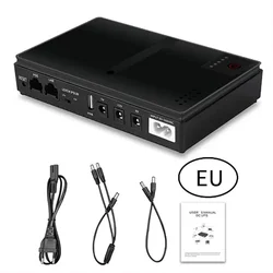 Mini Portable EU Route UPS 36W 10400mAh 5V-24V Uninterruptible Power Supply for WiFi Router Large Capacity Standby Power Adapter