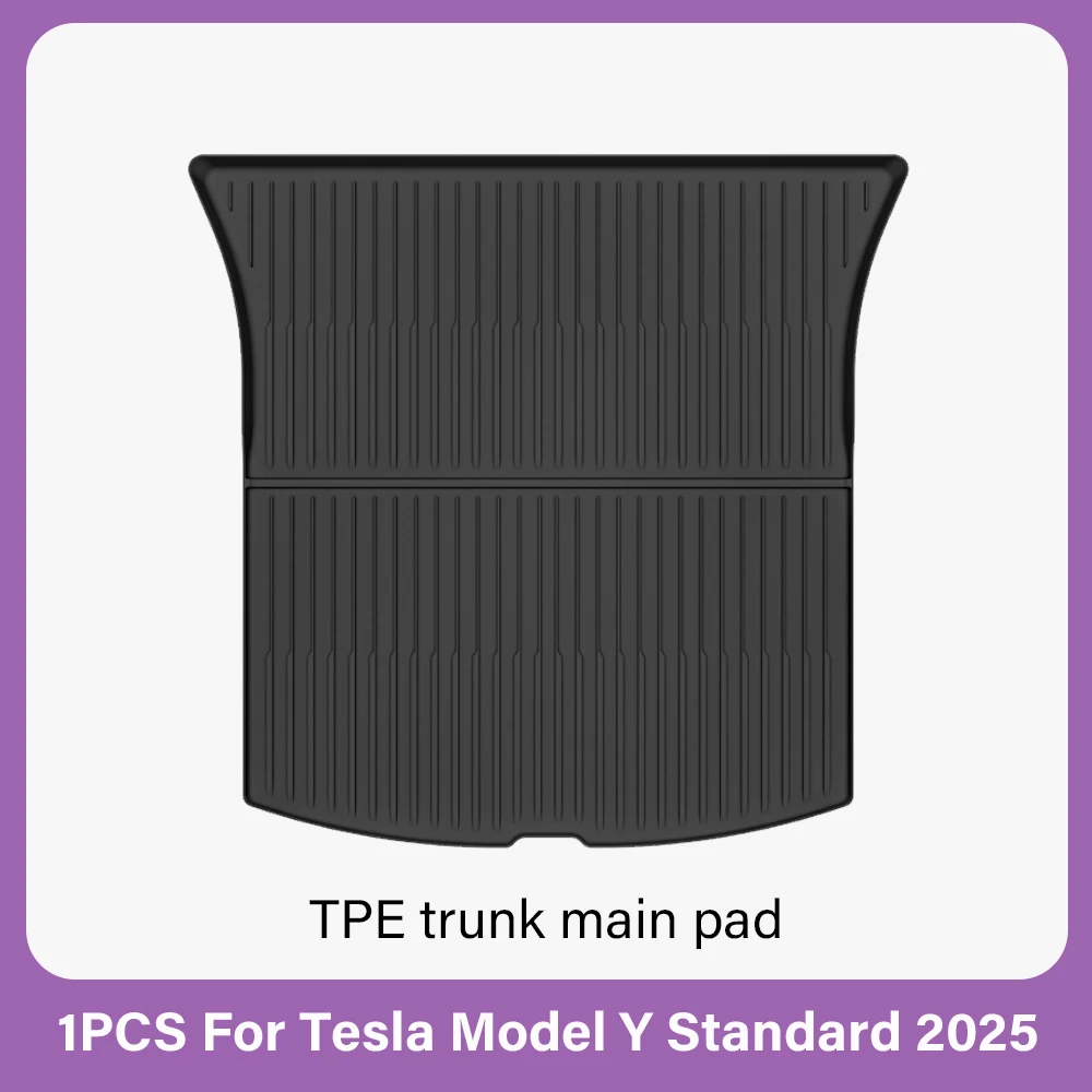 TPE Auto-Fußmatten für Neuen Tesla Model Y Standard 2025+ Wasserdichte Kofferraumauskleidung Rutschfeste Kofferraummatten Fußpolster Gepäckmatte ModelY