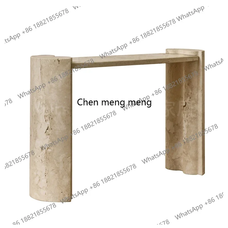 

Входной стол ваби, песчаный ветер, травертин, входной стол для виллы, фойе, простой современный креативный дизайн, высококачественная настройка