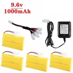 Upgrade Ni-CD 9.6v 1000mah NiCD Battery /charger For Rc Toys Cars Tanks Truck Robot Gun Boat AA  9.6v Rechargeable Battery Pack