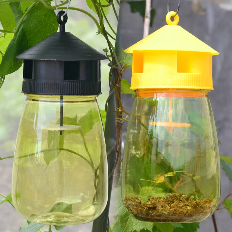 Effective Wasp Trap Hanging Sticky Multi-Insect Catcher Fruit Fly Killer Flies Mosquitoes Trap for Outdoor Garden Home Use