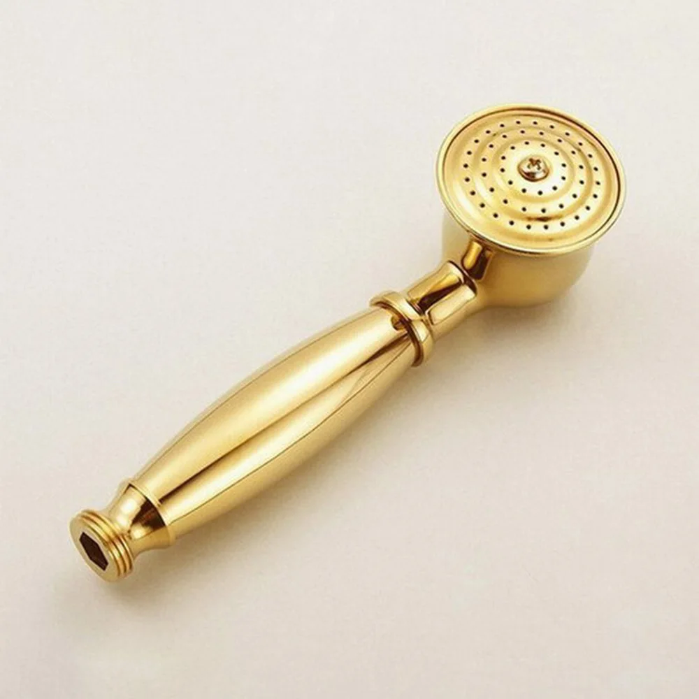 

Shower Heads Gold Brass Bathroom Hand Held Shower Sprayer Head With Luxury Telephone Style Rainfall Shower Faucet zhh013