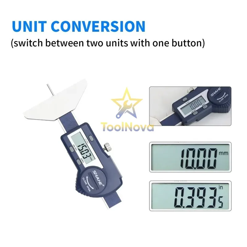 0-25mm Depth Caliper Electronic Depth Caliper Digital Car Tyre Tire Tread Depth Gauge Stainless Steel Digital Caliper view 5