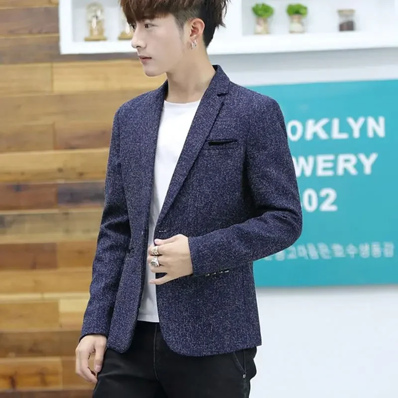 Gray Jacket For Men Coats Party Cropped Man Suits And Blazers Short Summer Vintage Premium Elegant High Quality Casual