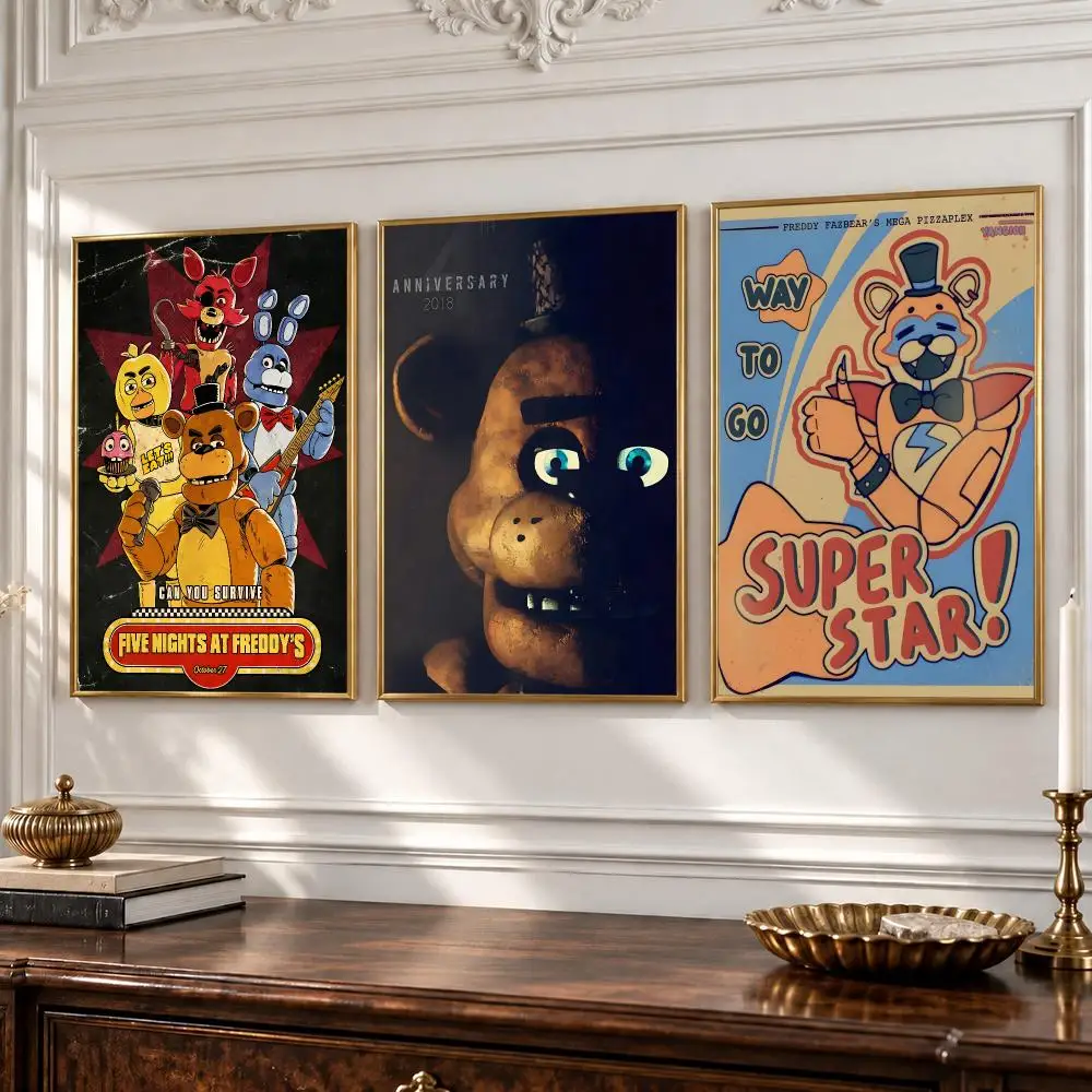 game Five Nights at Freddy's Poster HD Poster Peel Stick Waterproof Wall Art Print Bedroom Living Room Modern Decor Gift