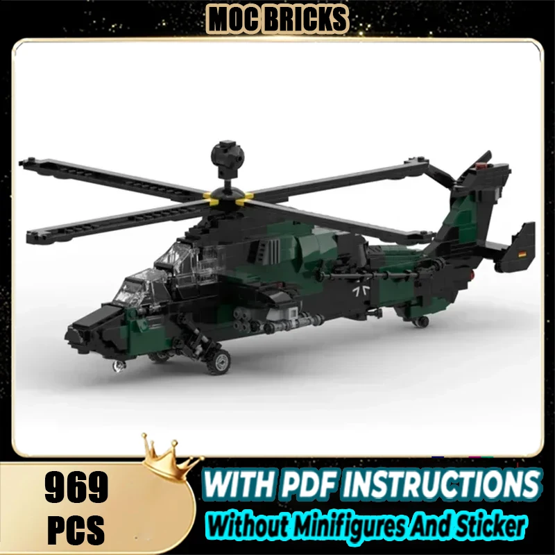 

Military Aircraft Model Moc Building Bricks Eurocopter EC665 Tiger Fighter Technology Blocks Gift Christmas Toy DIY Set Assembly